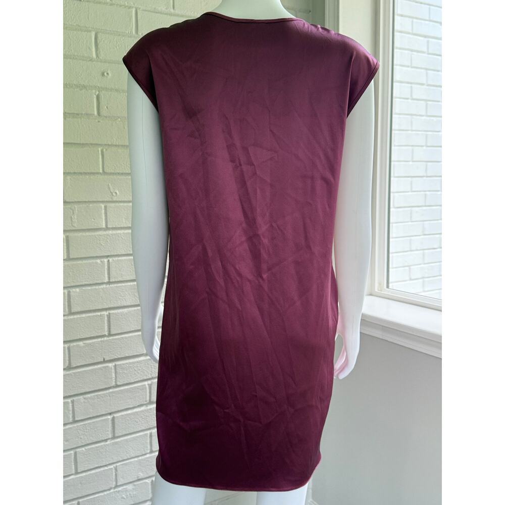 Ann Taylor 94% Silk Berry Shift Dress Small Minimalist Cap Sleeve - Picture 5 of 15